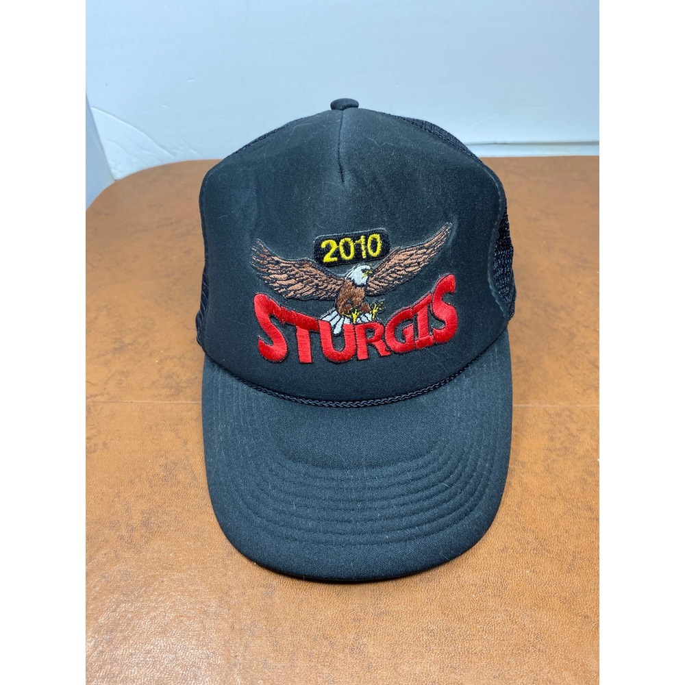 2010 Sturgis Black Trucker Hat Eagle Motorcycle Rally Mesh Cap